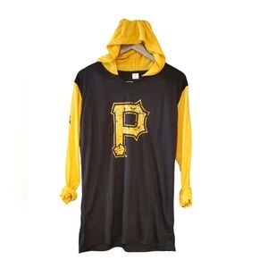 Pittsburgh Pirates Hoodied lightweight Tee 3/4 Sleeve Baseball Tee See Descripti